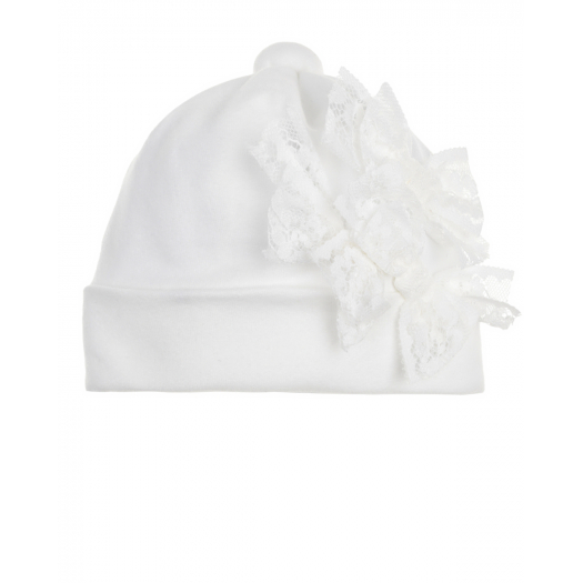 Белая шапка с кружевными бантами Aletta | Фото 1