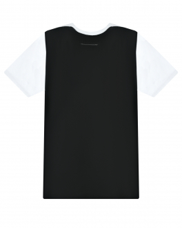 Черно-белая футболка с лого MM6 Maison Margiela Белый, арт. M60156 MM040 M6C01 | Фото 2