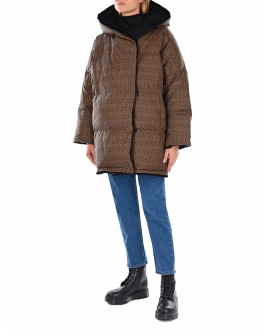 Укороченное двухстороннее меховое пальто Yves Salomon Коричневый, арт. 22WYM00785DOXW B2628 | Фото 2