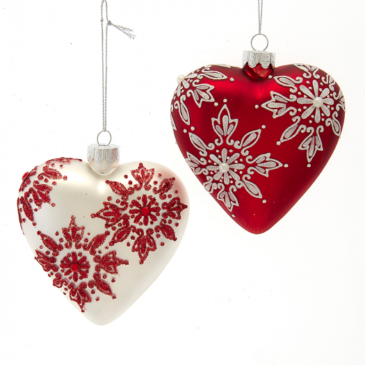 Шар Сердце, в ассортименте, белое/красное, 10,2 см Christmas Inspirations | Фото 1