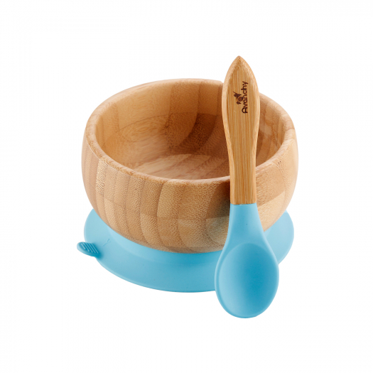 Набор 2 предмета (бамбуковая пиала, ложка), голубой  | Фото 1