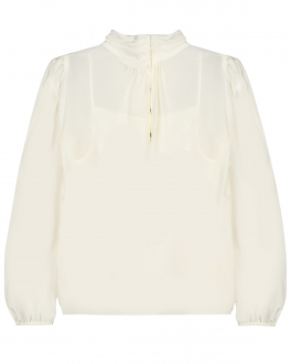 Блуза из шифона кремового цвета Dolce&Gabbana Кремовый, арт. L53S56 FU1H7 W0111 | Фото 2