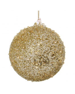 Золотой стеклянный шар, бусины с блестками, 10 см SHISHI , арт. 56895 | Фото 2