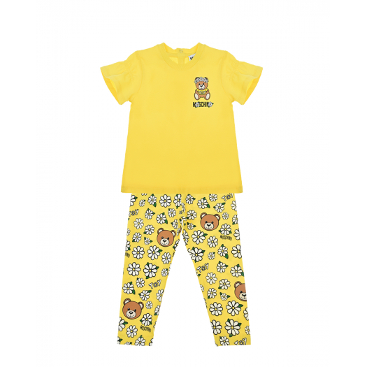 Комплект: футболка и брюки, желтый Moschino | Фото 1