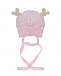 Розовая шапка с декором &quot;медвежата&quot; Catya | Фото 2