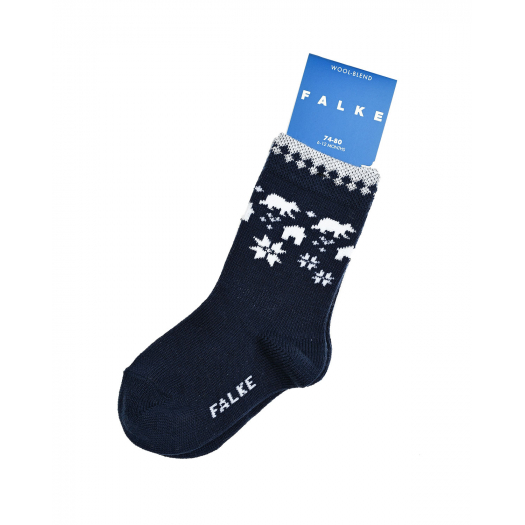 Темн-синие носки с норвежским принтом Falke | Фото 1