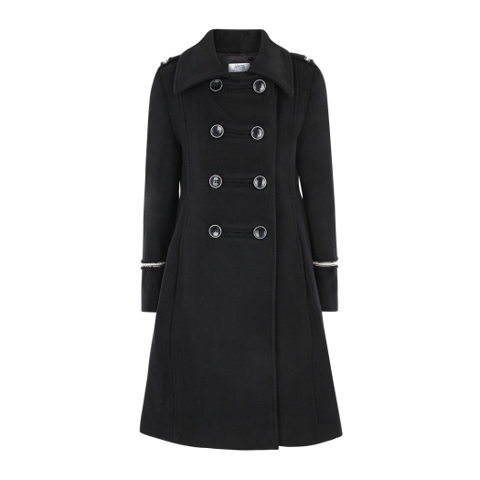 Двубортное приталенное пальто с декоративной тесьмой Aletta | Фото 1