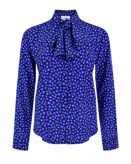 Шелковая блуза с цветочным принтом Parosh Синий, арт. D381072 SFLOWER 883 | Фото 1