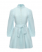 Льняное мини-платье с жемчужными пуговицами, голубое Forte dei Marmi Couture | Фото 1