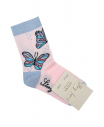 Светло-розовые носки с принтом "бабочки"