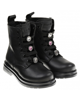 Высокие черные ботинки с крупными стразами Morelli Черный, арт. M4A5-51827-1251999- 999 | Фото 1