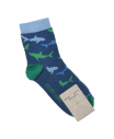 Синие носки с принтом "акулы"