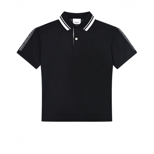 Черная футболка-поло Burberry | Фото 1