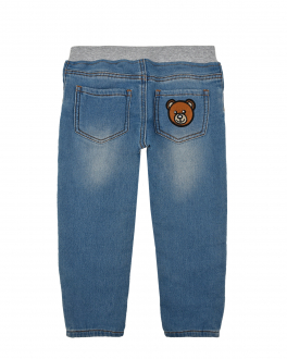 Голубые джинсы с эффектом потертости Moschino Голубой, арт. MMP03E LDE08 40196 | Фото 2