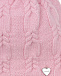 Розовая шапка из шерсти и кашемира с меховым помпоном Il Trenino | Фото 3