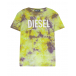 Желто-фиолетовая футболка с принтом tie-dye Diesel | Фото 1
