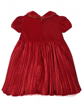Красное бархатное платье с бантом Monnalisa Красный, арт. 730902 0803 0043 | Фото 2