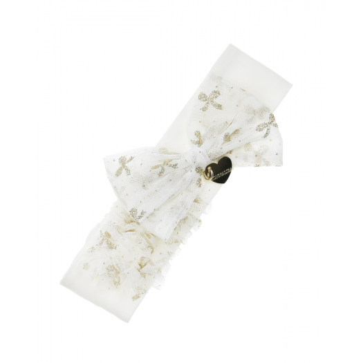 Белая повязка с бантом Monnalisa | Фото 1