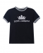Черная футболка с контрастным декором Dolce&Gabbana | Фото 1