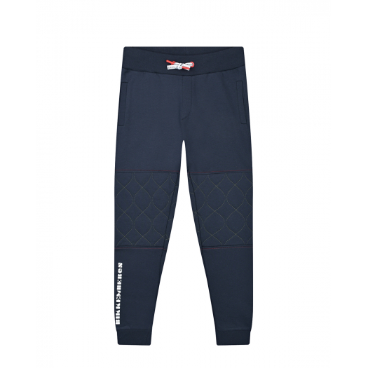 Темно-синие спортивные брюки с лого Bikkembergs | Фото 1