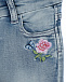 Голубые джинсы с вышитой розой Monnalisa | Фото 3