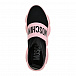 Кроссовки-носки с розовым логотипом, черные Moschino | Фото 4