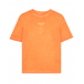 Оранжевая футболка с лого MSGM | Фото 1