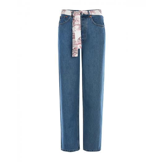 Синие джинсы с текстильным поясом Forte dei Marmi Couture | Фото 1
