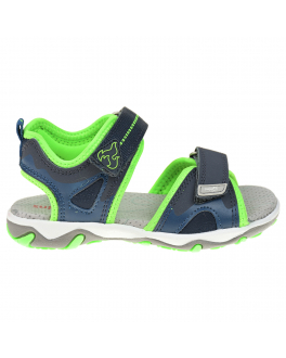 Темно-синие сандалии с зеленой отделкой SUPERFIT Синий, арт. 1-009470-8000 | Фото 2