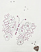 Кремовая косынка с бабочкой из стразов Il Trenino | Фото 3