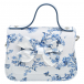 Белая сумка с синим цветочным принтом, 18x17x8 см Monnalisa | Фото 1
