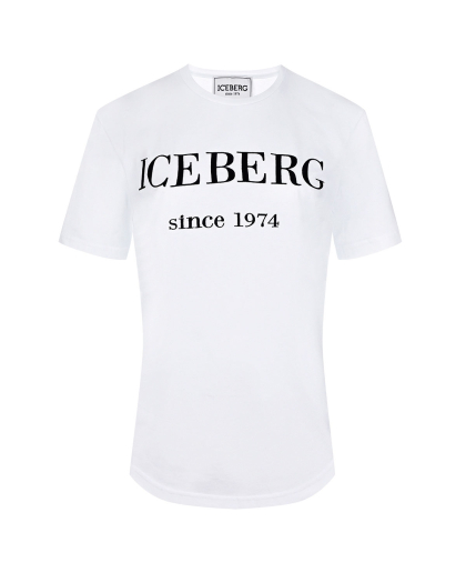 Белая футболка с вышитым логотипом Iceberg | Фото 1