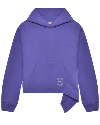 Толстовка-худи фиолетовая с лого No. 21 | Фото 1