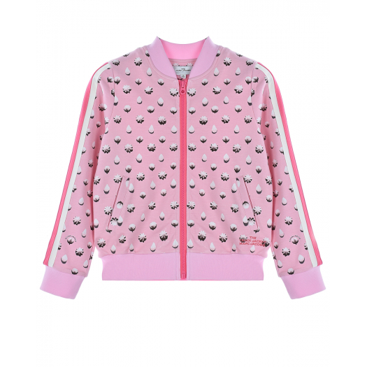 Розовая спортивная куртка с принтом &quot;снежинки и капли&quot;  | Фото 1