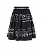 Черная юбка из габардина с контрастным логотипом Dolce&Gabbana | Фото 4