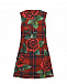 Платье в клетку с принтом &quot;розы&quot; Dolce&Gabbana | Фото 2