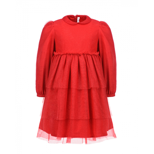 Нарядное красное платье с глиттером IL Gufo | Фото 1