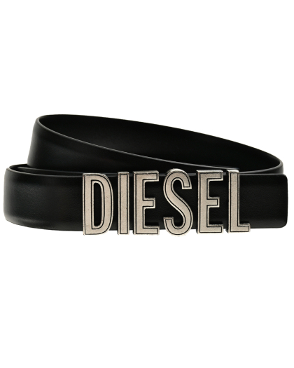 Ремень с крупной пряжкой логотипом, черный Diesel | Фото 1