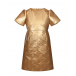 Золотистое платье со сплошным лого Dolce&Gabbana | Фото 1