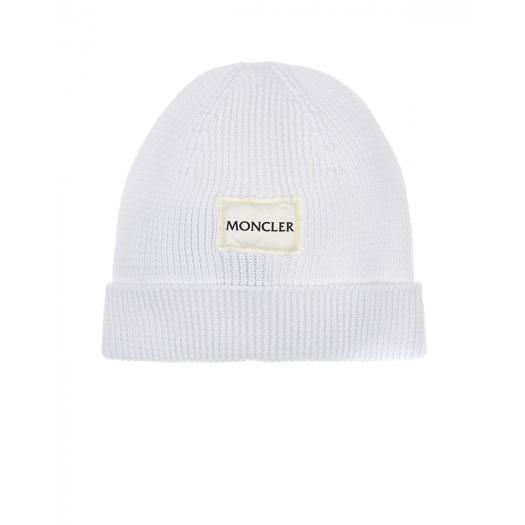 Белая шапка с нашивкой Moncler | Фото 1