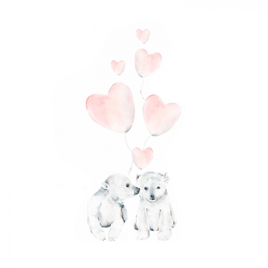 Наклейки &quot;Белые медведи&quot; 140х60 см, розовый Kotya Motya design | Фото 1