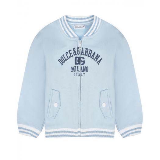 Голубая спортивная куртка на молнии Dolce&Gabbana | Фото 1