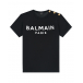 Черная футболка с золотыми пуговицами Balmain | Фото 1