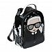 Черный лаковый рюкзак 20,5х11х26,5 см Karl Lagerfeld kids | Фото 2