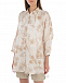 Льняная рубашка с цветочным принтом 120% Lino | Фото 9