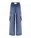 Бархатные спортивные брюки с карманами-карго, синие Hinnominate | Фото 5