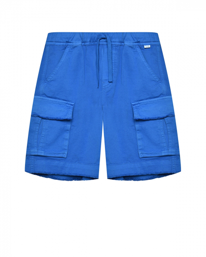 Бермуды с карманами-карго, синие IL Gufo | Фото 1