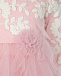 Розовое платье с многоярусной юбкой и кружевной отделкой Aletta | Фото 4