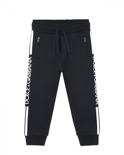 Черные спортивные брюки с лампасами Dolce&Gabbana | Фото 1