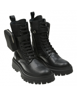 Высокие черные ботинки с накладным карманом Missouri Черный, арт. 85908 NERO | Фото 1